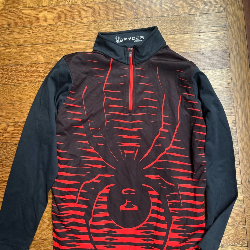 Spyder Black and Red Spider Design Pullover